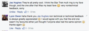 Jas Hughes feedback